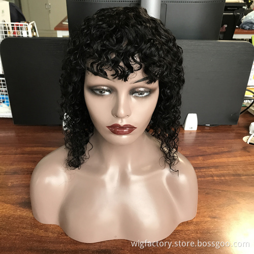Factory wholesale cheap curly bob human hair wig, curly bob wigs for black women, human hair glueless bob wigs